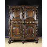 A Large 17th Century Flemish Two Part Cupboard.