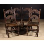 A Set of Four 17th Century Style Derbyshire/Yorkshire Oak Chairs.