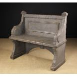 A Small 19th Century Rusticated Bench of painted pine.