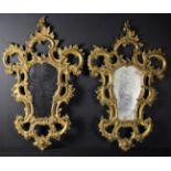 A Pair of 18th Century Gilt Wood Wall Mirrors.