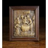 An Early 17th Century Mechelen Alabaster Bas-Relief carved with depiction of The Circumcision and