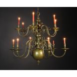 A Large & Impressive 17th Century Bronze Chandelier.