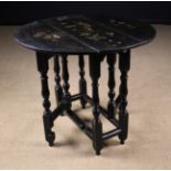A Rare Early 18th Century Japanned Gateleg Table.