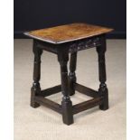 A 17th Century Oak Joint Stool.