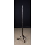 An Early 17th Century Wrought Iron Pricket Stand on Tripod Base.