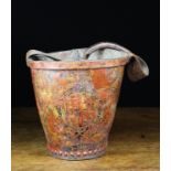 A 19th Century Leather Fire Bucket with painted armorial crest.