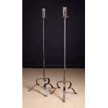 A Pair of Tall Floor Standing Wrought Iron Candle Stands.
