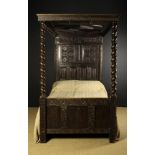 A 19th Century Oak Bed in the 17th Century Style.