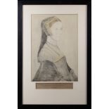 Four Framed Prints: Reproductions of drawings by Holbein in the Royal Collection;