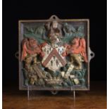 An Early 19th Century Painted Cast Iron Armorial Plaque emblazoned with the arms of The Worshipful