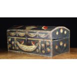 A 19th Century Painted Folk Art Box of rectangular form.