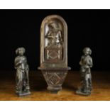 A Pair of Small 17th Century Figural Carvings representing 'Justice' and 'Temperance' 8½ in (21.