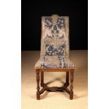 A 17th Century French Upholstered Walnut Side Chair.