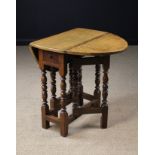 A Small Oak Gateleg Table in the 17th Century Style.