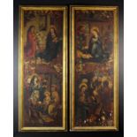 A Pair of Tall 15th Century Style Paintings on Panel.