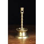 An Early 16th Century Flemish or Dutch Brass Candlestick.