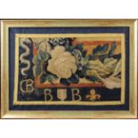 A Framed Fragment Panel of Late 17th Century Brussels Brabant Tapestry Border woven with a rose