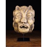 A Carved & Painted Wooden Lion Mask reputedly from a Castle in the Nuremberg region [from the