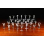 A Good Collection of Georgian & Victorian Fluted Wine Glasses.