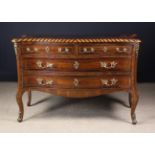 A Fine 18th Century Maltese Serpentine Front Commode Chest ornamented with inlaid bands of