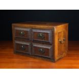 A 17th Century Portuguese Rosewood Table Cabinet housing two small drawers over one long drawer
