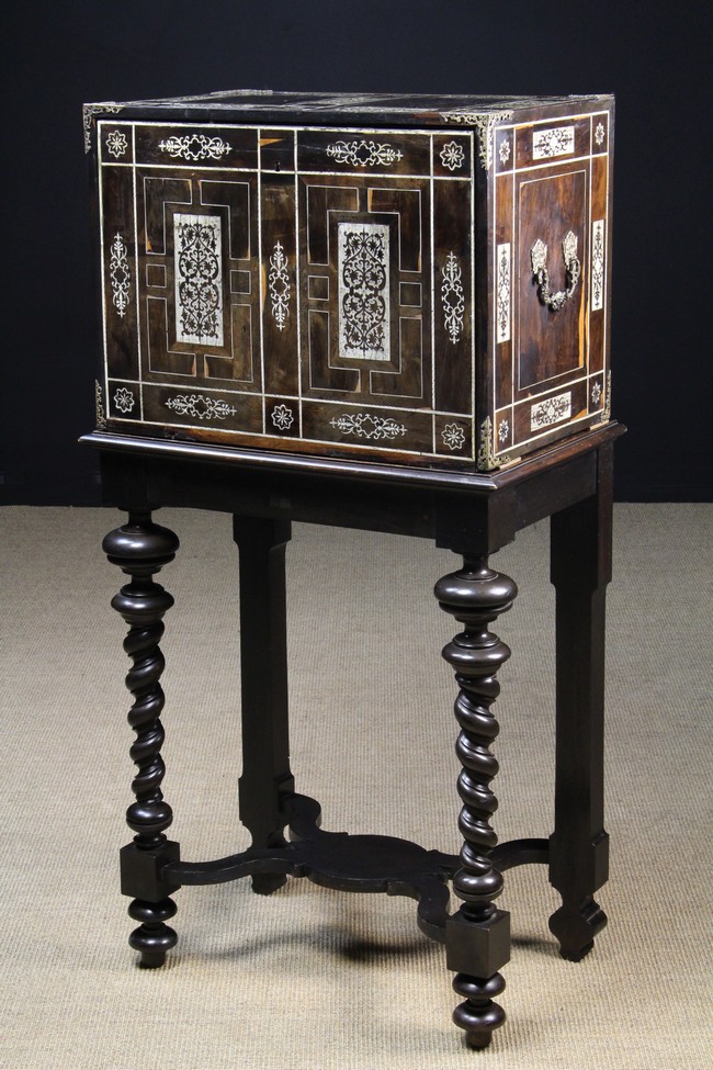 A Late 17th Century Inlaid Italian Collector's Cabinet on Stand.