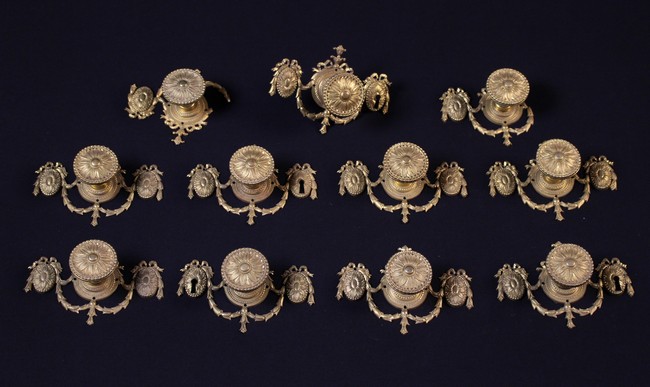 Eleven Fine Quality Louis XVI Gilt Bronze Handles.