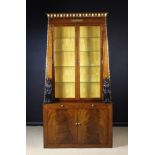 A Tall & Exceptional Egyptianesque Mahogany Display Cabinet.