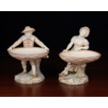 A Pair of 19th Century Royal Worcester Figural Comports,