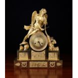 An Empire Gilt Bronze Mantel Clock.