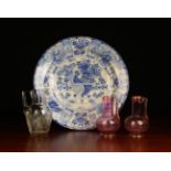 A Late 18th Century Blue & White Delft Plate with chinoiserie decoration 15½ in (39 cms) in
