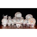 A Collection of Decorative China: A Regency Part Teaset handpainted in colbalt blue,