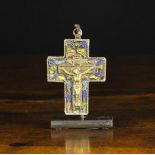 A 19th Century Russian Enamelled Copper & Brass Cross.