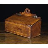 A Fine 18th Century Oak Candlebox with mahogany cross-banded borders and an inlaid lozenge to the