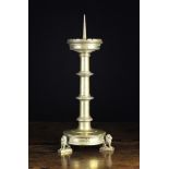 A Neo-Gothic Bronze Pricket Candlestick.