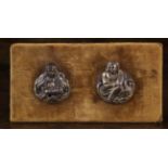 Two Small 16th Century Ornamental Bronze Badges/Appliqués with gilding,