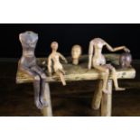 A Collection of Three 19th Century Small Treen Lay Models (A/F) (two lacking heads),