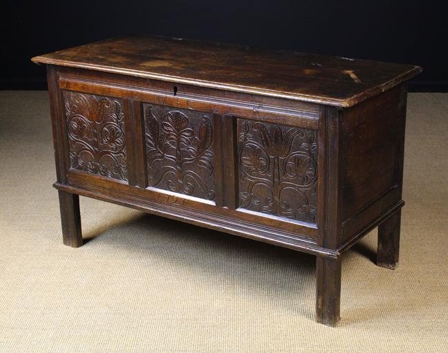 An 18th Century Joined Oak Coffer dated 1721, attributed to Cheshire.