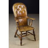 A 19th Century Ash & Elm Yorkshire High-backed 'Smoker's Bow' Armchair.