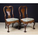 A Pair of Fine George I Irish Walnut Chairs.