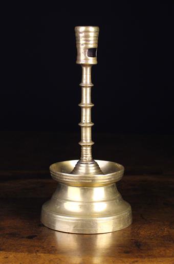 A Fine Gothic Brass Candlestick Circa 1500.