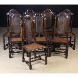 A Rare Set of Eight Caned Oak Chairs, Circa 1700.