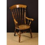 A Fine 19th Century Beech & Elm 'Caistor' Kitchen Windsor Armchair attributed to the workshop of