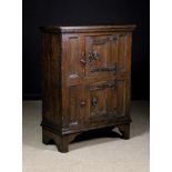 A Small 16th Century Joined Oak Two Doored Cupboard.