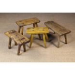 Four Small 19th Century Rustic Four Legged Stools.