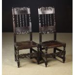 A Pair of Late 17th Century Joined Oak Side Chairs.
