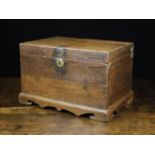 An 18th Century Boarded Oak Safe Box .