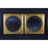 A Pair of Attractive 18th Century Carved Giltwood Mirrors.