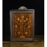 An Attractive 18th Century Inlaid Oak Spice Cupboard.