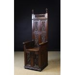A 16th Century Gothic Style Oak Box-seat Throne Chair.